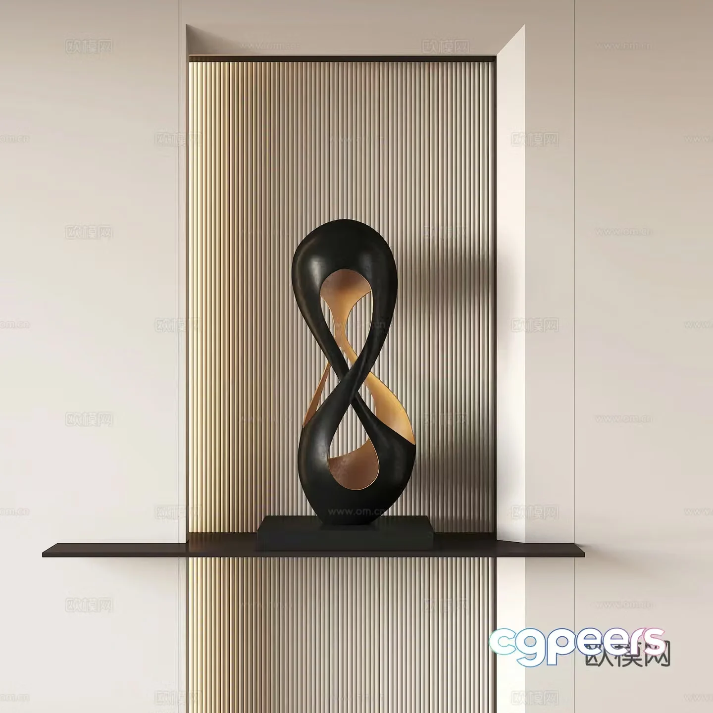 Modern abstract metal sculpture 3d model