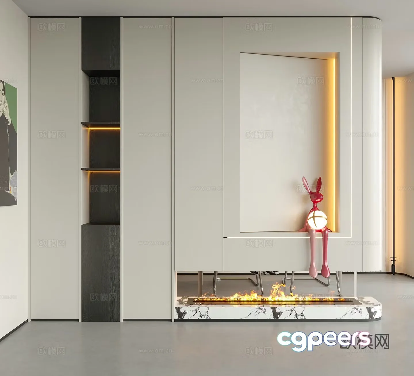 Modern decorative entrance door entrance entrance door door partition 3D model