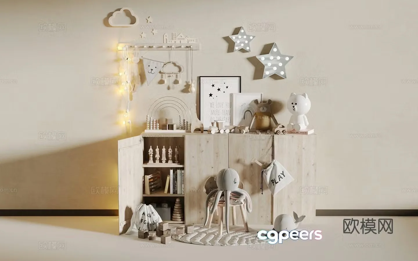 Children’s toy storage cabinet 3d model