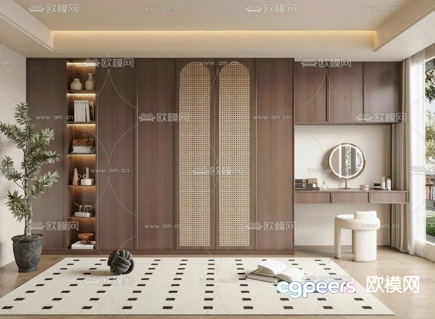 Medieval style wardrobe wardrobe dresser 3d model