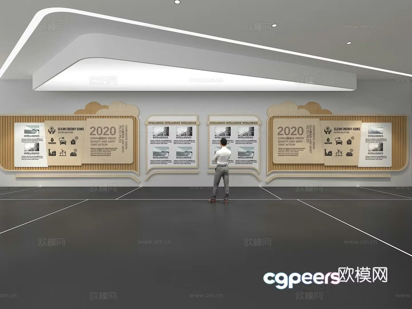 Cultural wall Corporate culture wall Education Theme wall Exhibition hall Campus culture Corridor 3D model