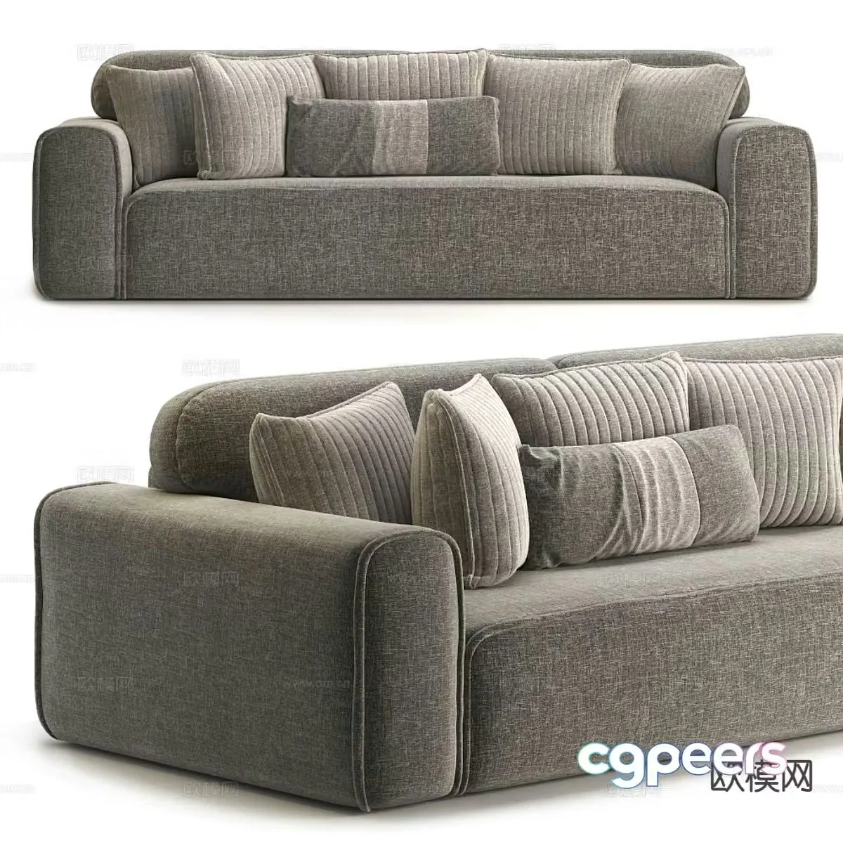 Modern multi-seater sofa 3d model