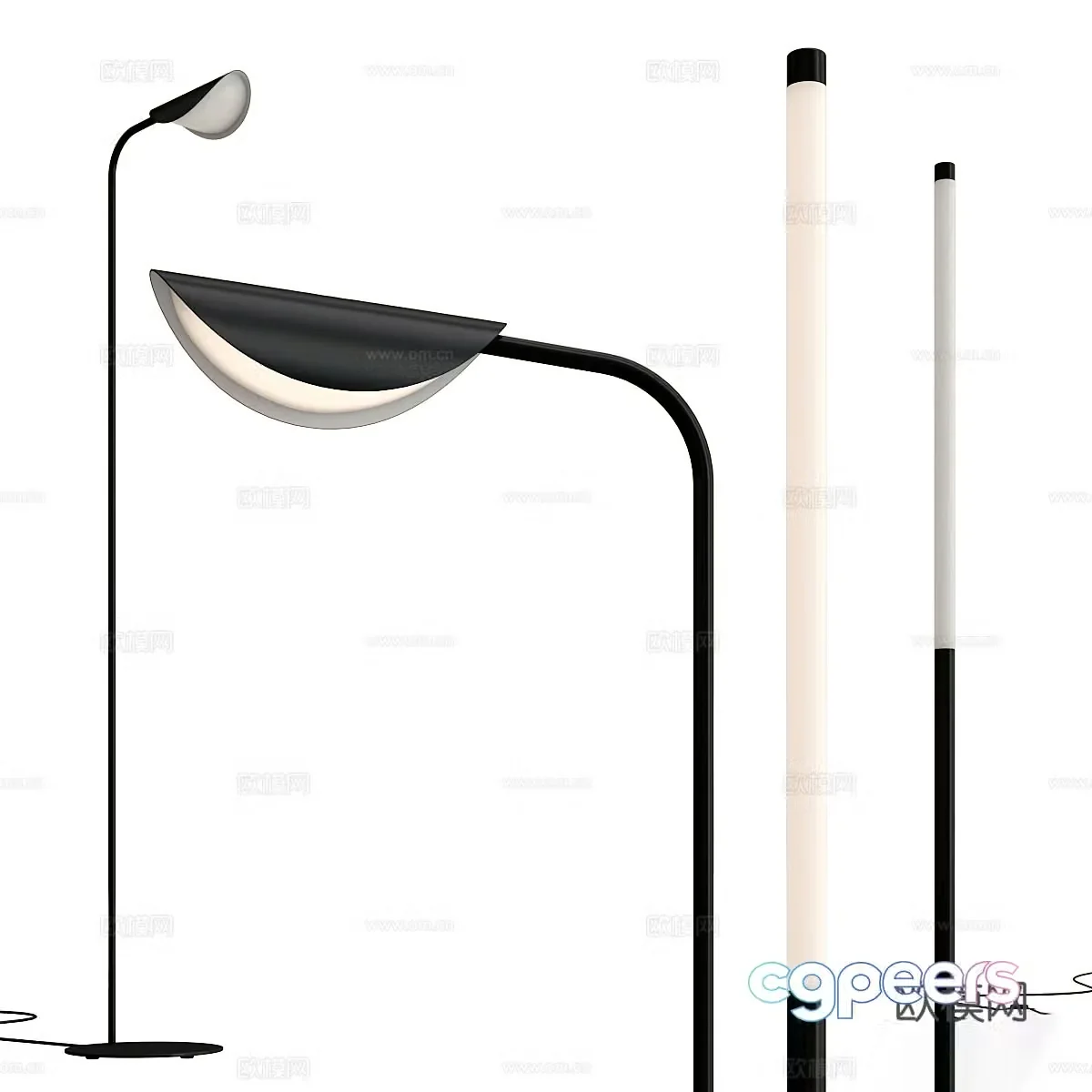 Modern Italian metal floor lamp 3d model