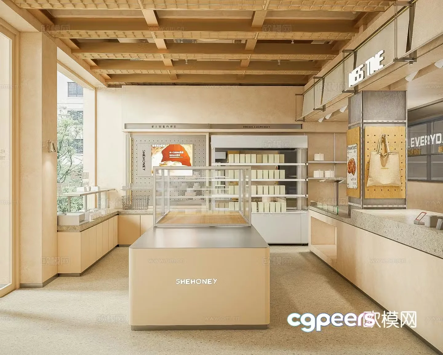 Modern bakery dessert shop coffee shop milk tea shop 3d model