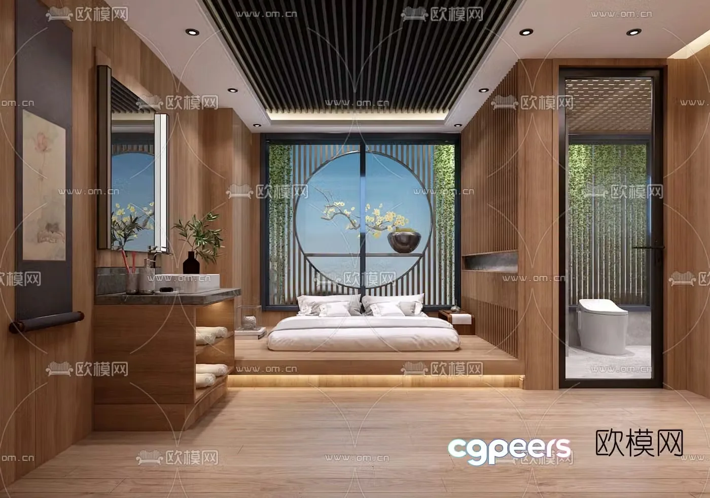 Japanese style hotel room 3d model