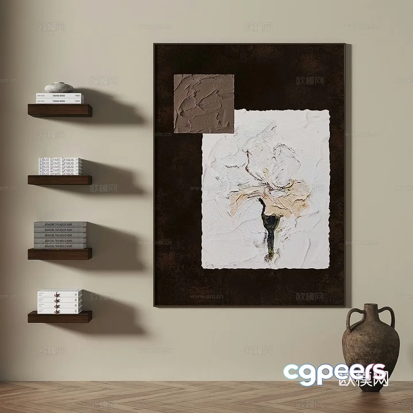 Medieval style decorative painting texture painting hanging painting 3D model