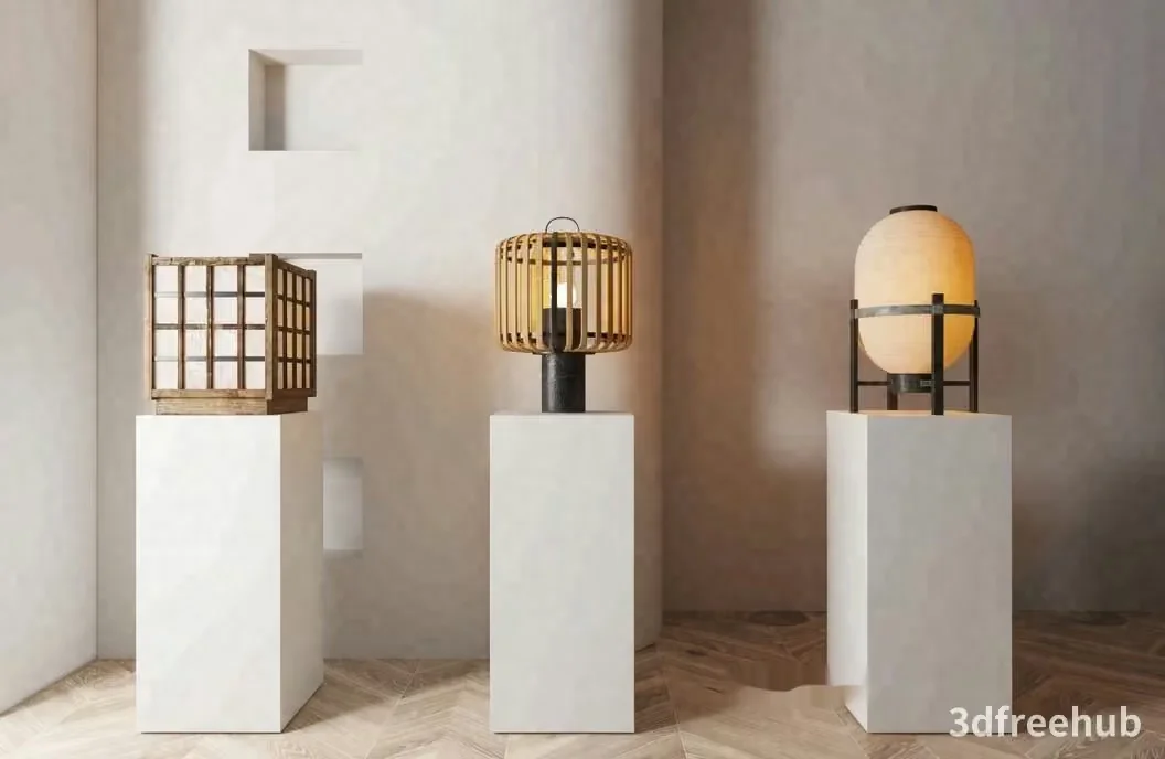 Modern Japanese Lanterns 3D Model – 22888 – VRAY Render