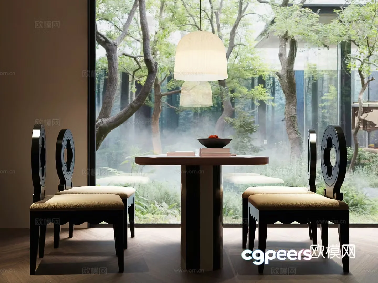 Modern French dining table and chair French dining table and chair combination French retro dining table and chair combination 3D model