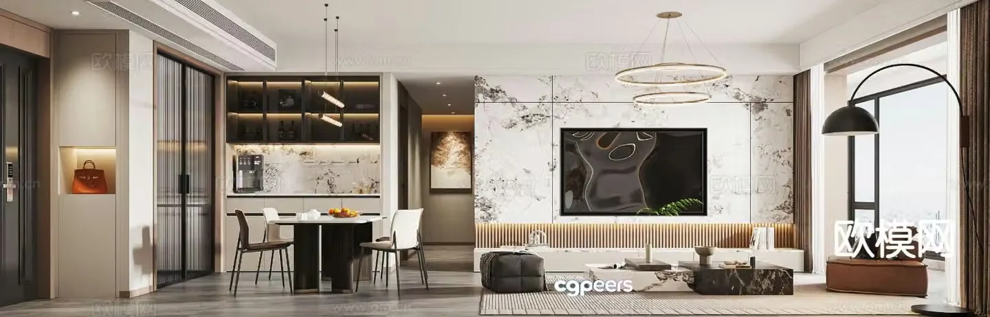 Light luxury restaurant 3D model