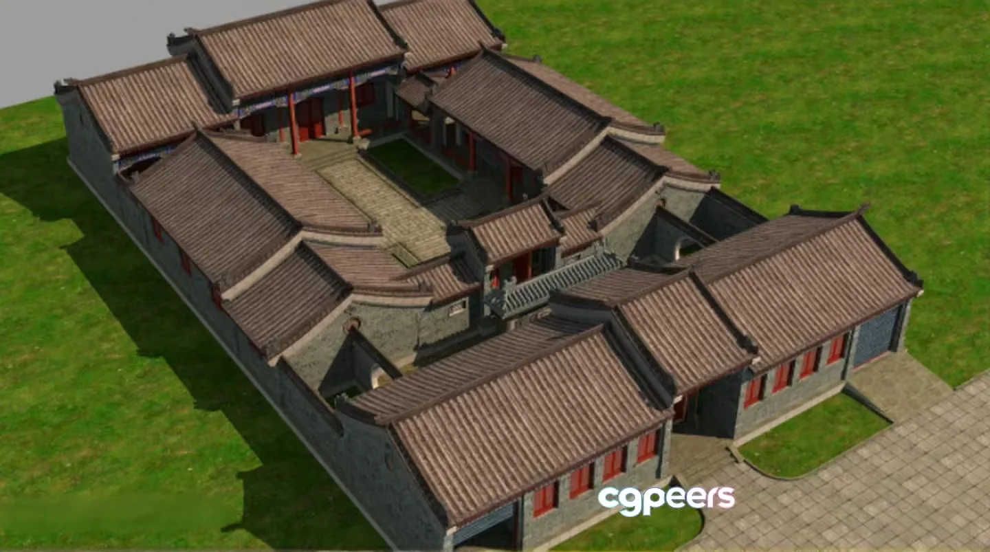 A Traditional Chinese Building 3D Model – 9965 – VRAY Render