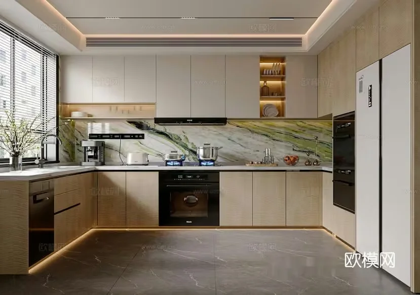 Modern Kitchen 3D Model – 4439 – VRAY Render