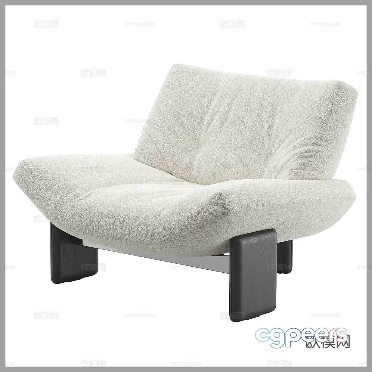 Creamy style leisure chair lamb velvet leisure chair lamb velvet single sofa lamb velvet sofa chair sheep 3d model