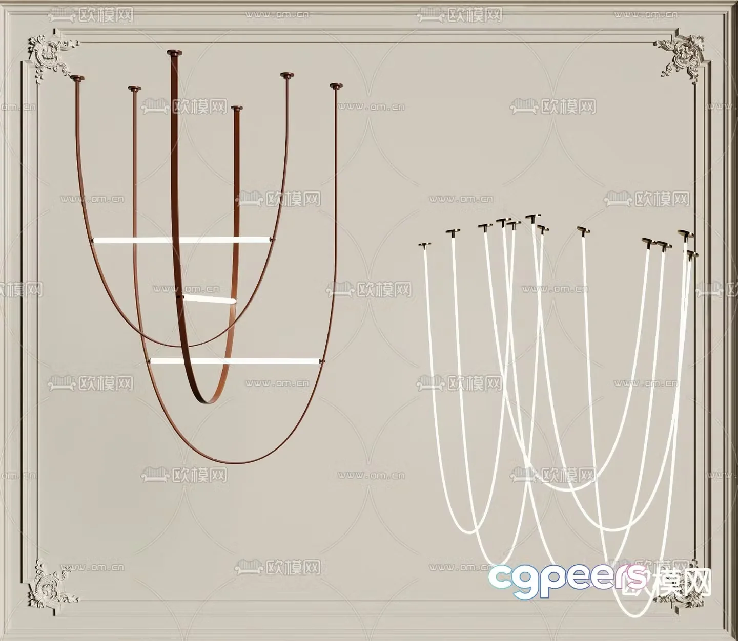 Modern art chandelier special shaped chandelier 3d model