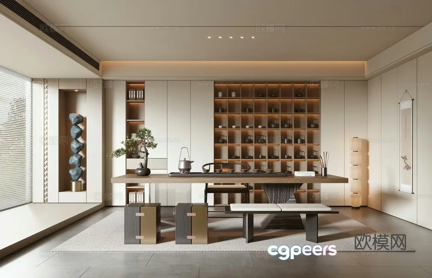 New Chinese tea room 3D model
