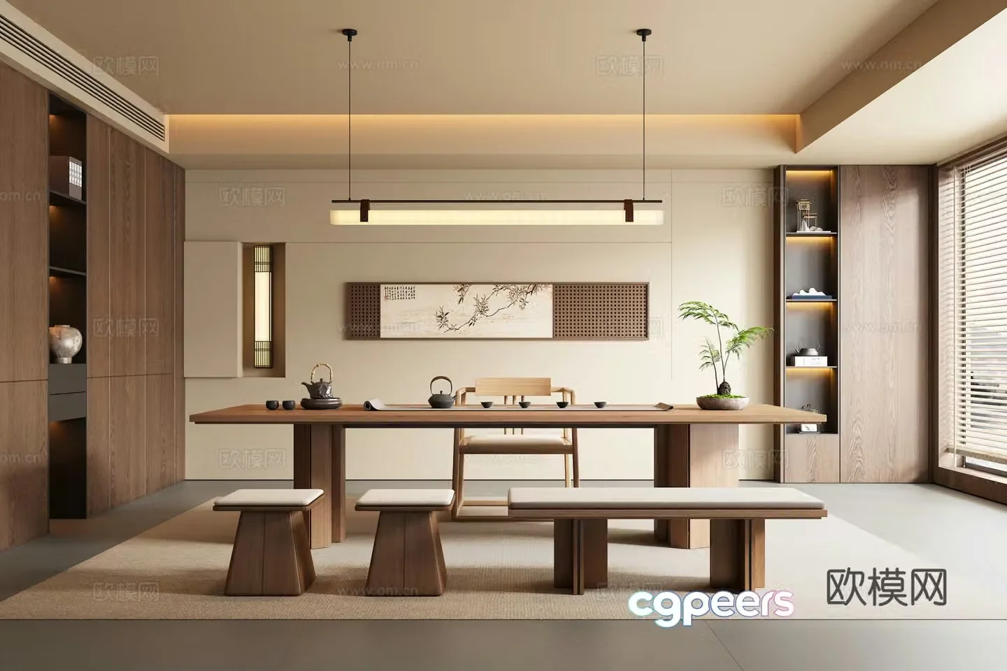 New Chinese style Chinese tea room 3D model