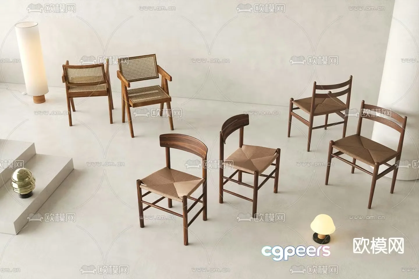 Medieval style chair dining chair woven chair 3d model