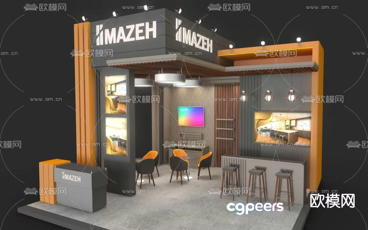 Furniture exhibition hall temporary exhibition space 3D model
