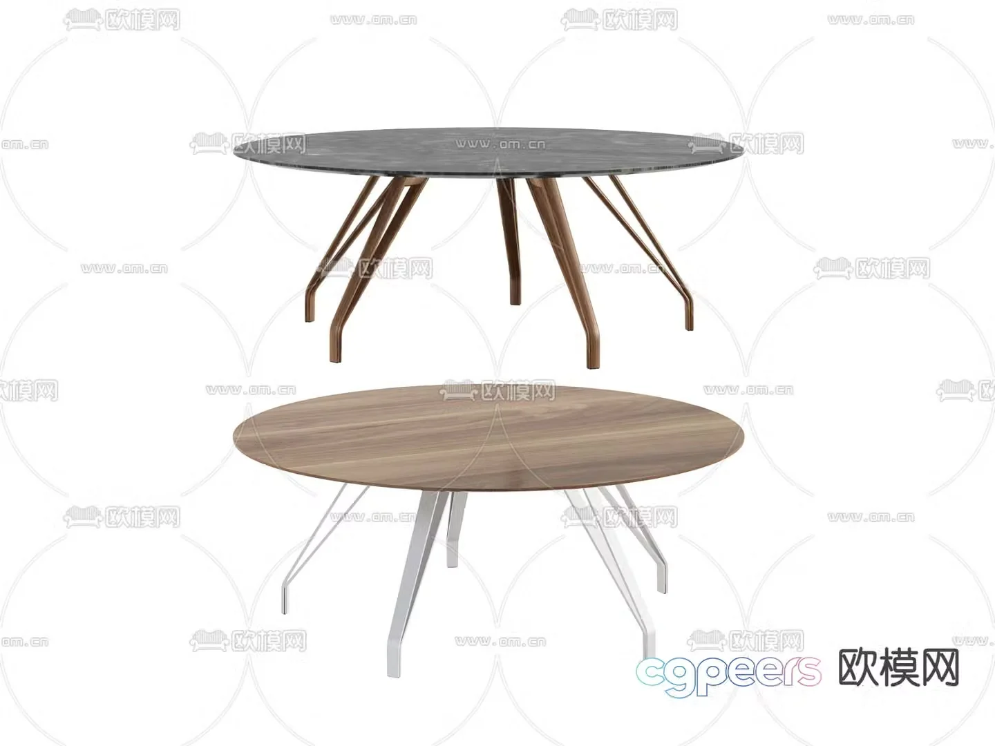3d model of circular dining table