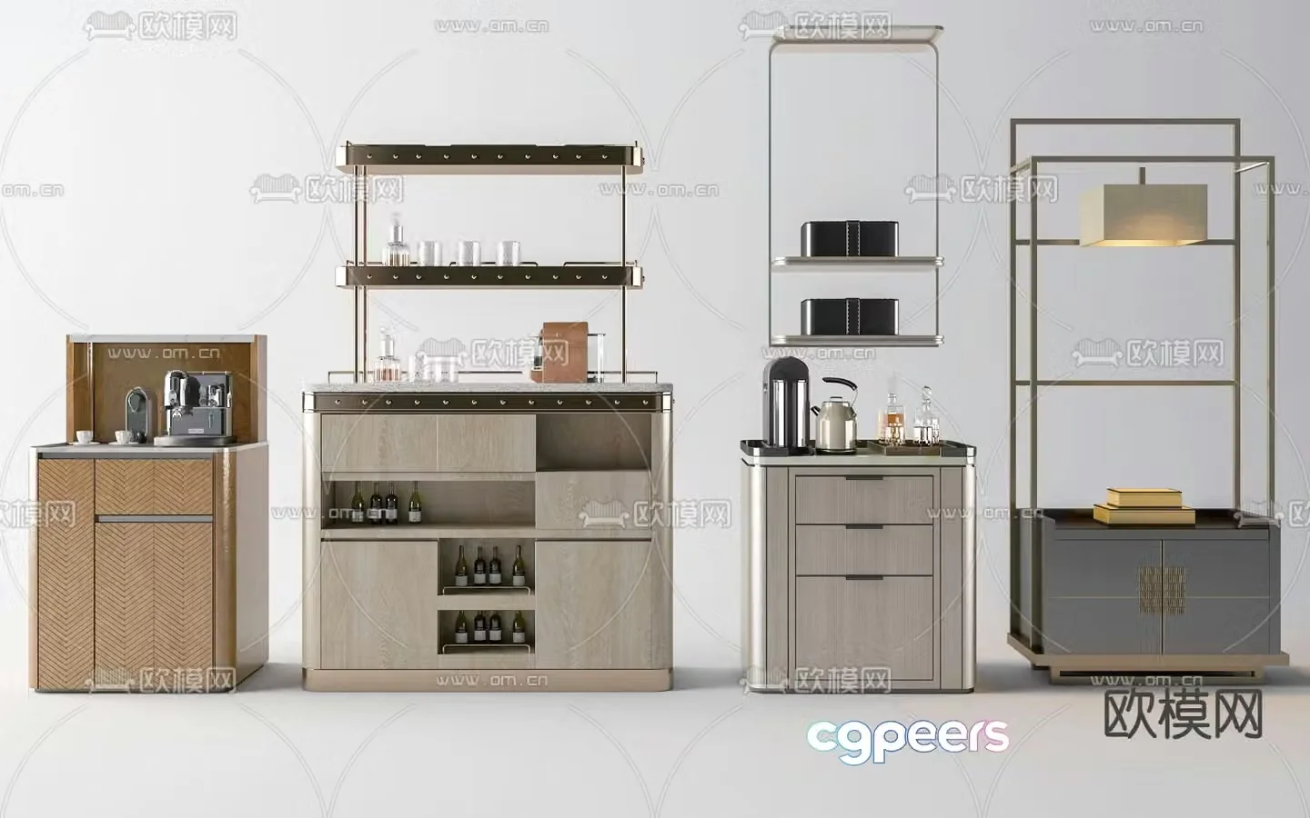 Modern sideboard tea cabinet 3d model