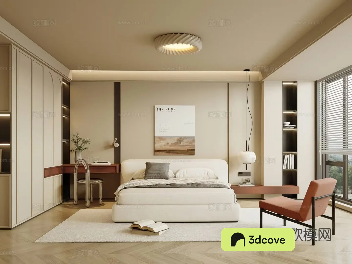 Modern Cream Home Bedroom Master Bedroom