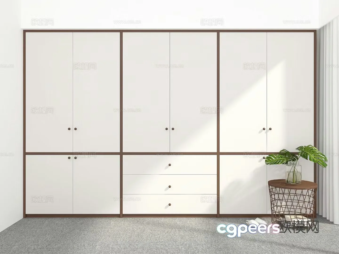 Modern minimalist wardrobe 3d model