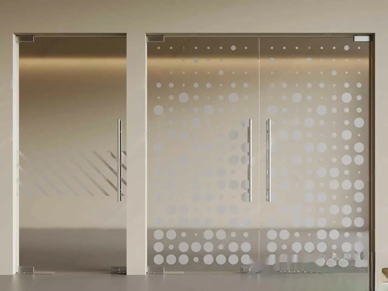 A Glass Door With A Circular Pattern 3D Model – 5483 – VRAY Render