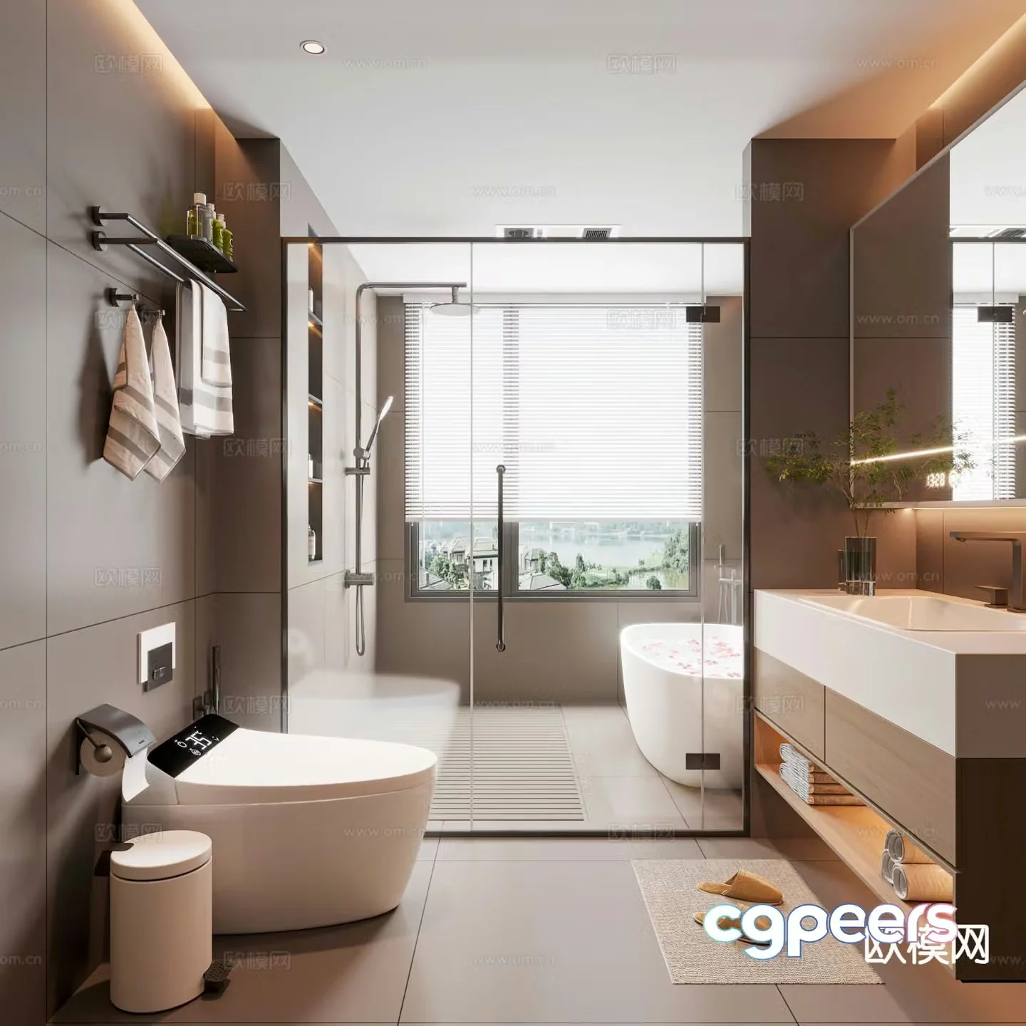 Modern bathroom bathroom toilet 3d model