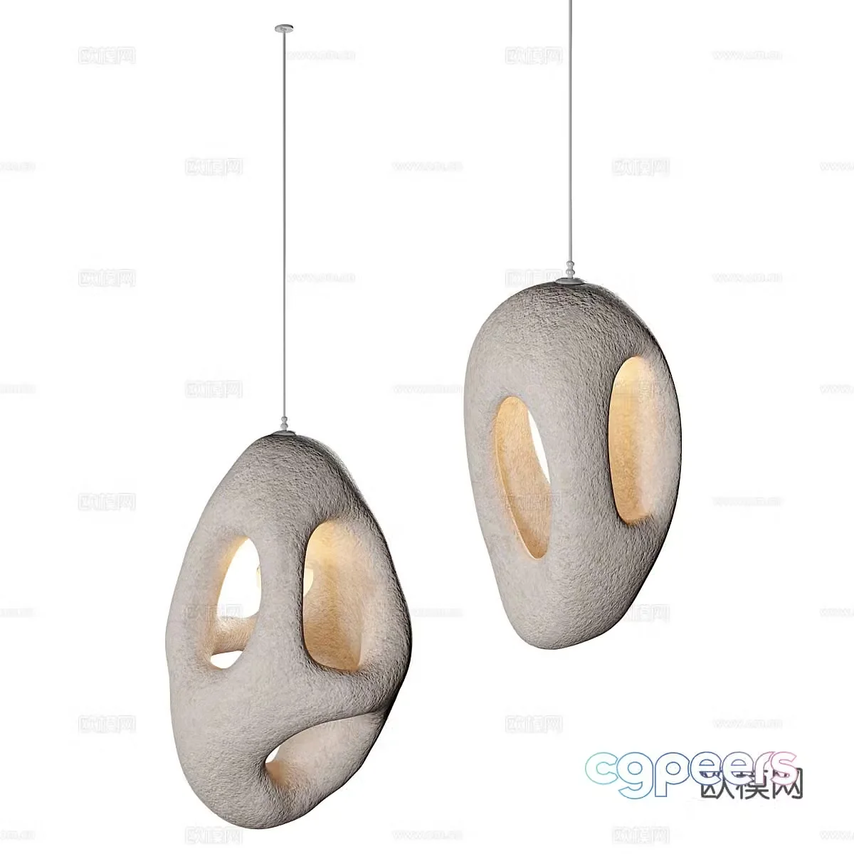 New Chinese style Vakkerlight Handmade ceramic chandeliers 3D model