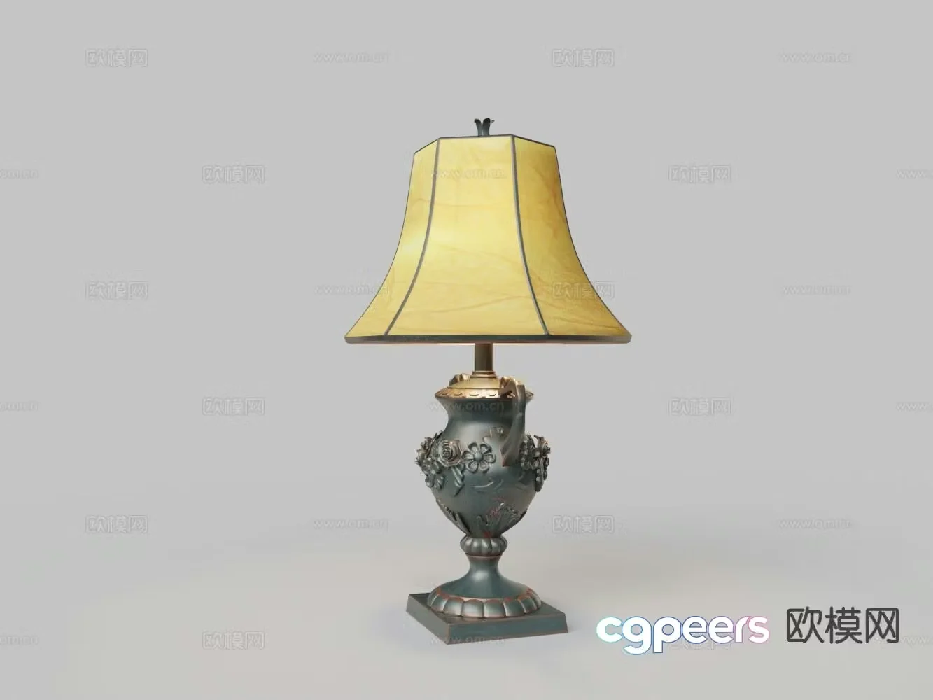 European bronze table lamp carved table lamp 3d model