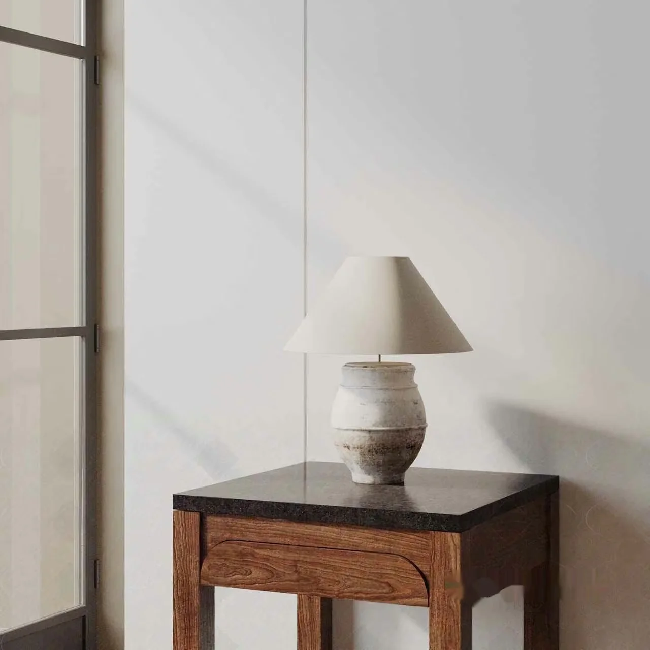 A White Lamp On A Table 3D Model – 22758 – VRAY Render