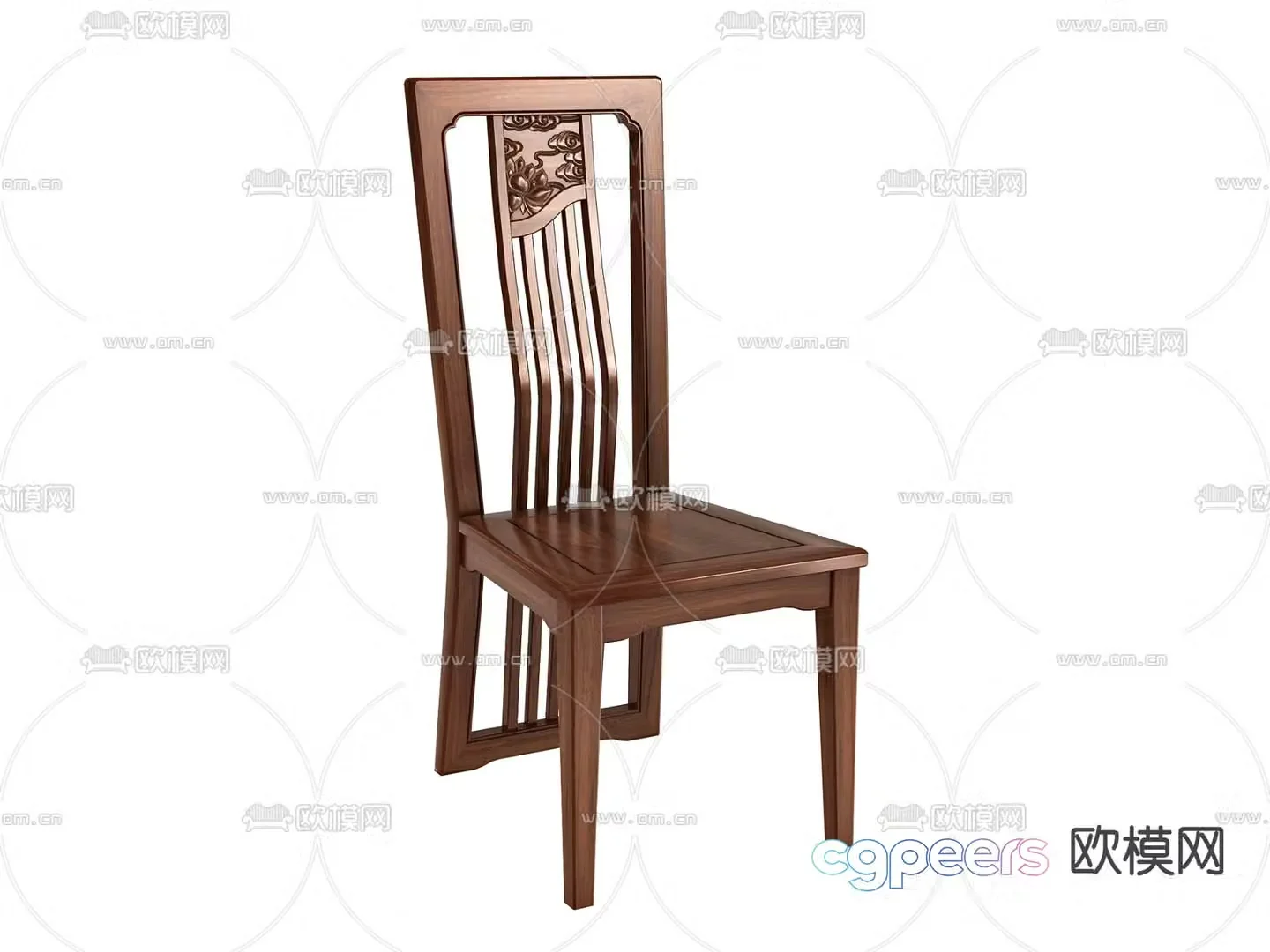 Chinese dining chair single chair 3d model
