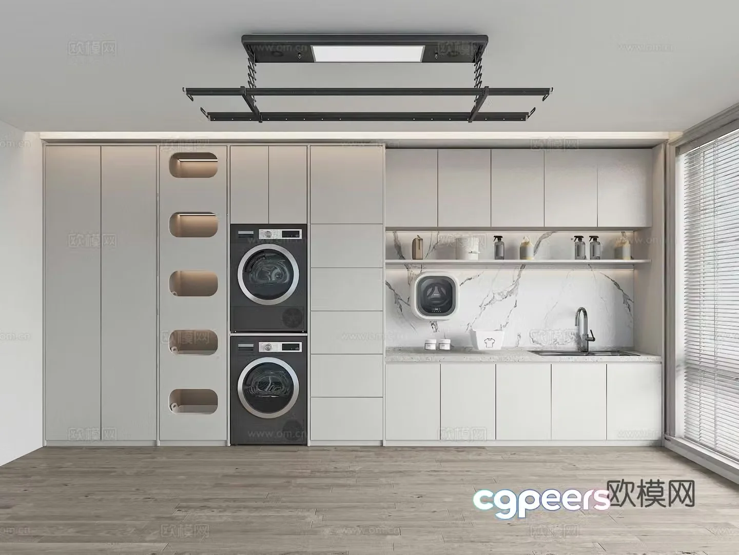 Modern washing machine cabinet 3d model