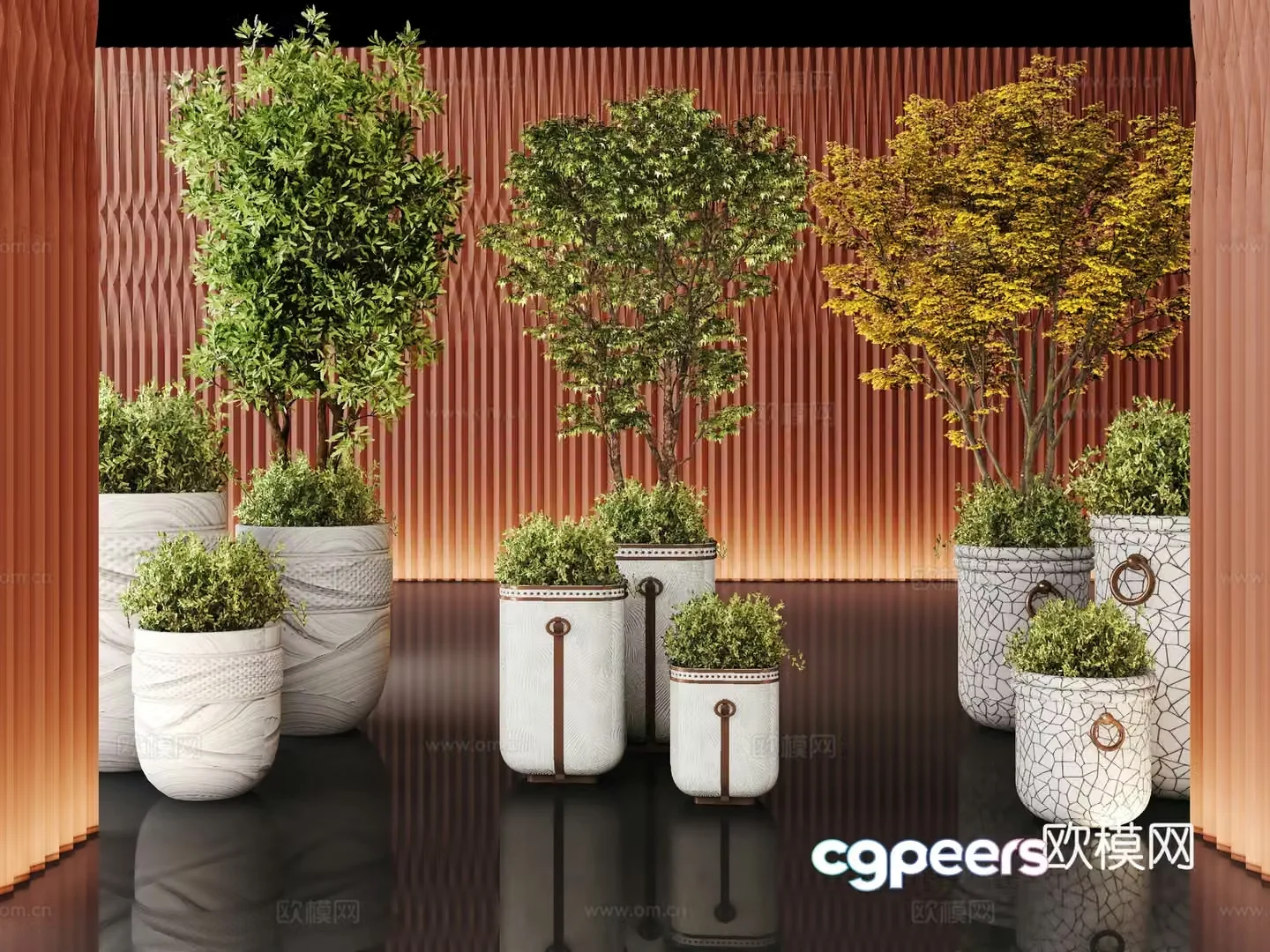 Green plant plant pot potted plant 3d model