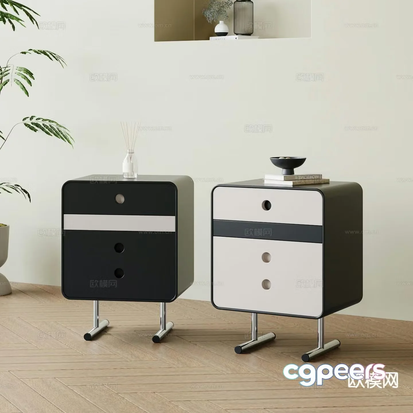 Modern bedside table 3d model