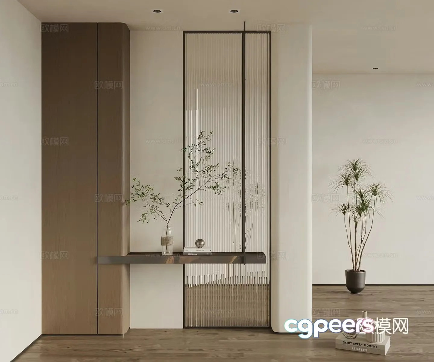 Door shoe cabinet entrance shoe cabinet 3D model