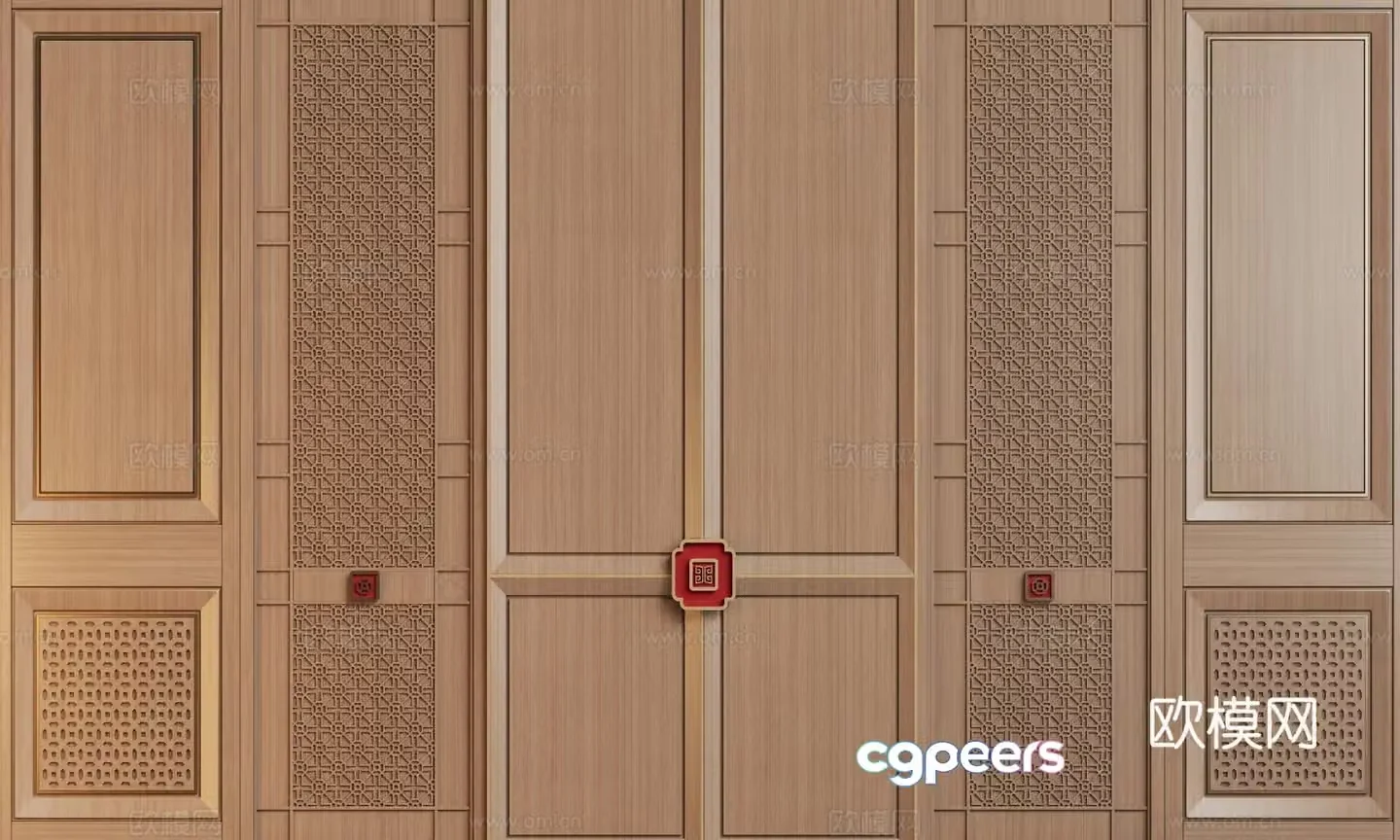 New Chinese wall panel 3D model