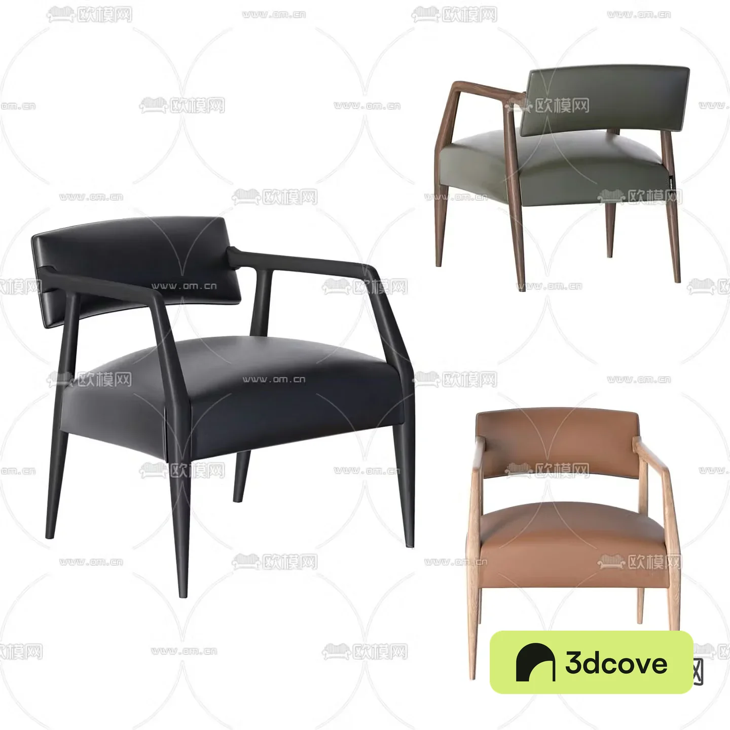 POLIFORM modern leather upholstered side chair