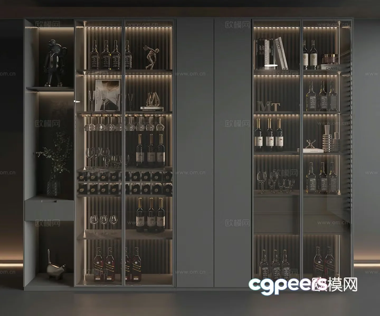 Modern wine cabinet 3d model