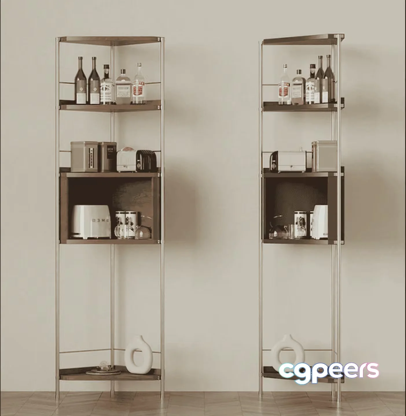 Modern Shelving Unit 3D Model – 10039 – VRAY Render