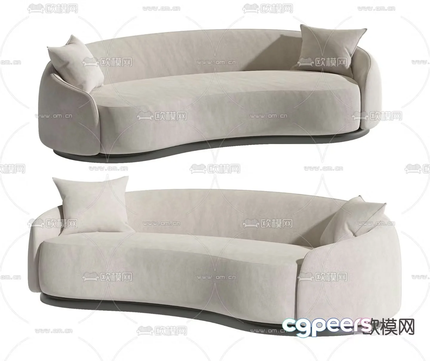Special shaped sofa curved sofa 3d model