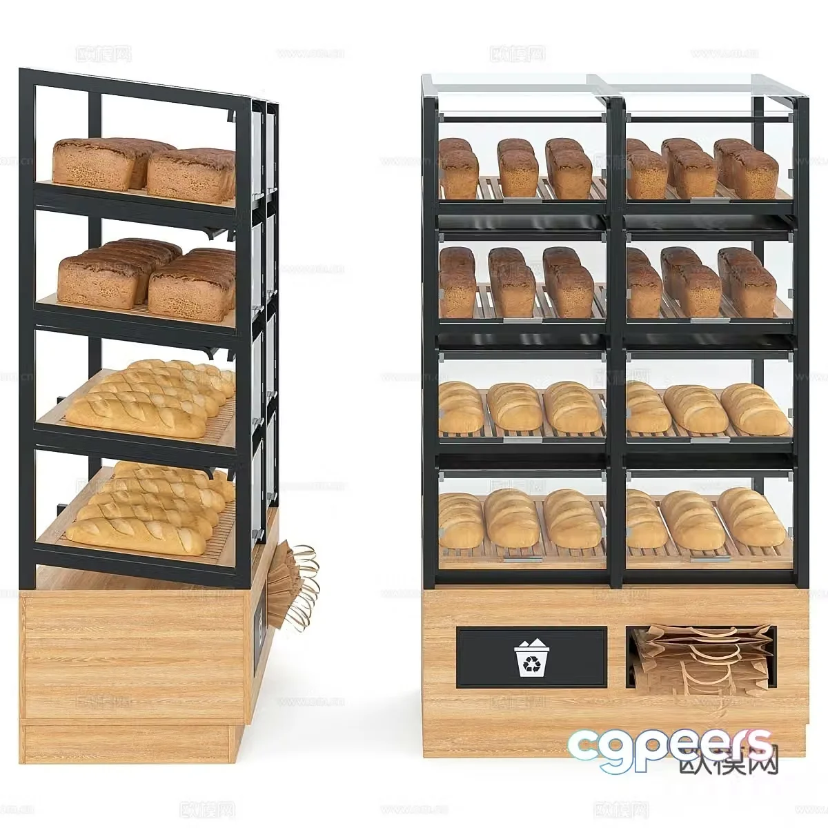 Modern bread display cabinet 3d model