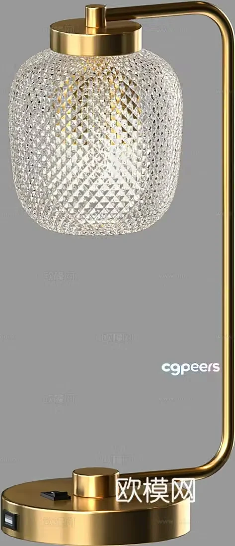 Modern glass table lamp 3d model