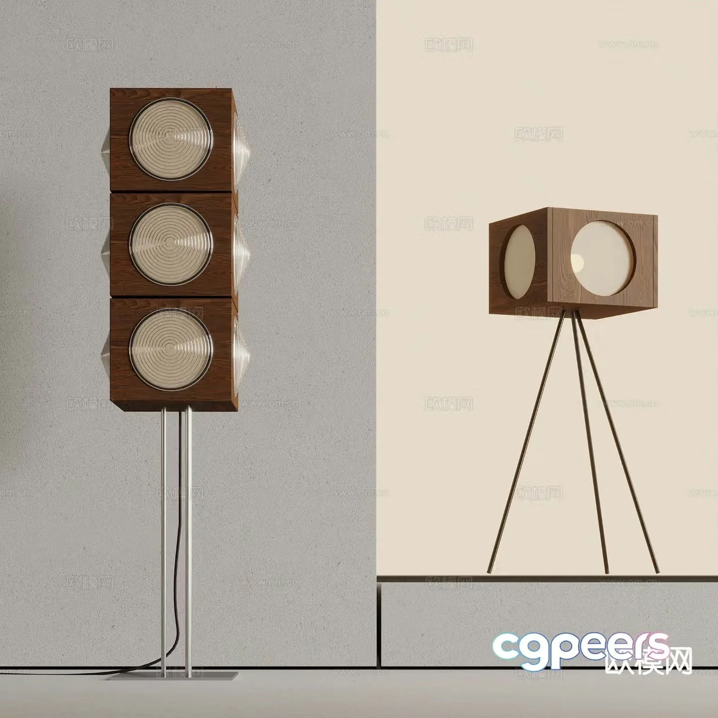 Middle-aged floor lamp 3d model
