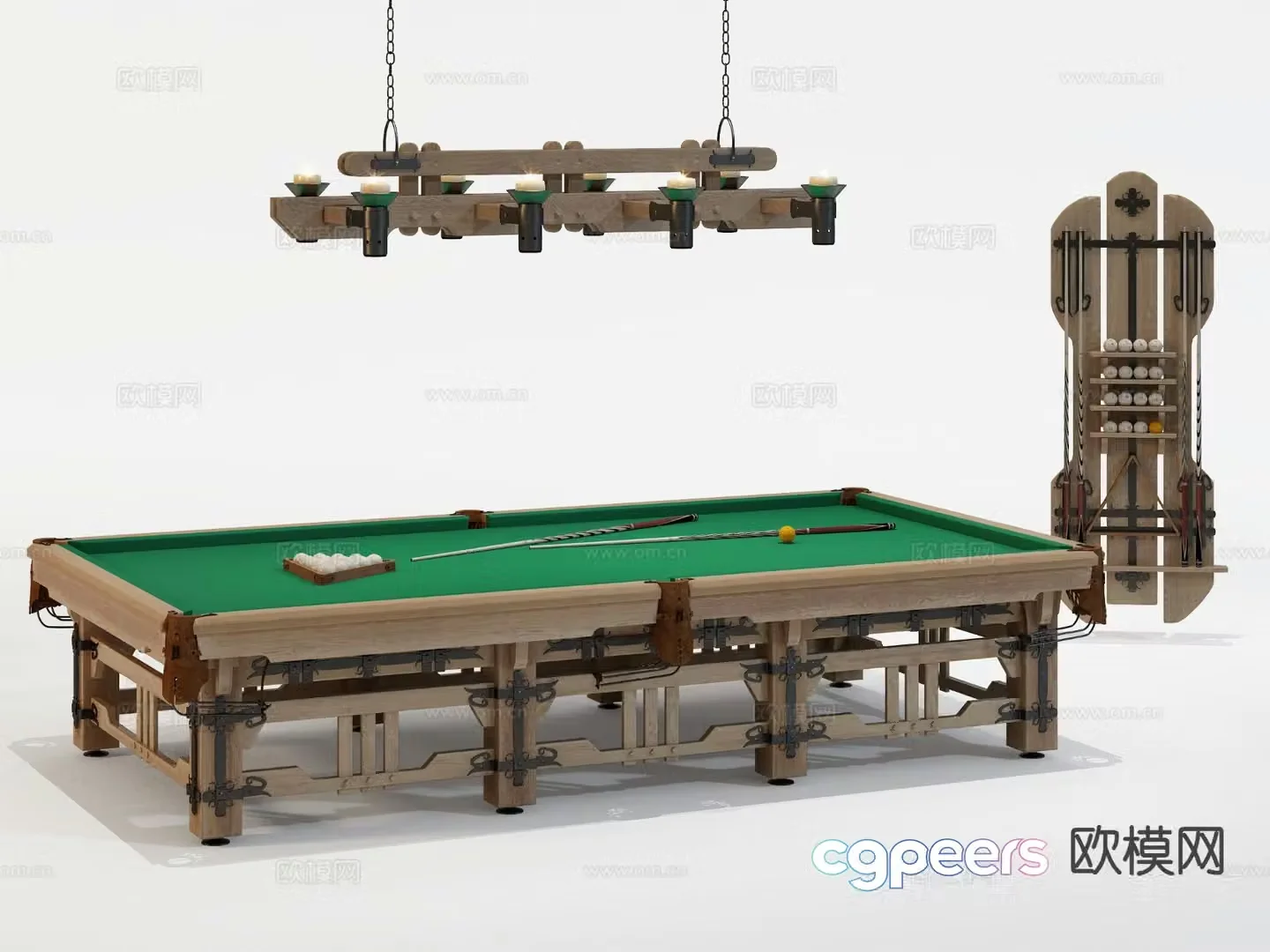 Modern pool table billiards 3d model
