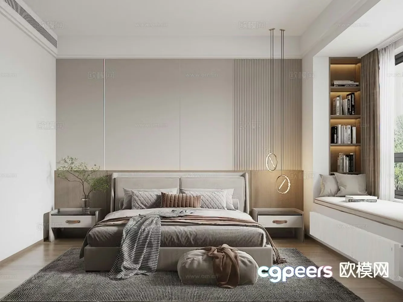 Modern bedroom master bedroom 3d model