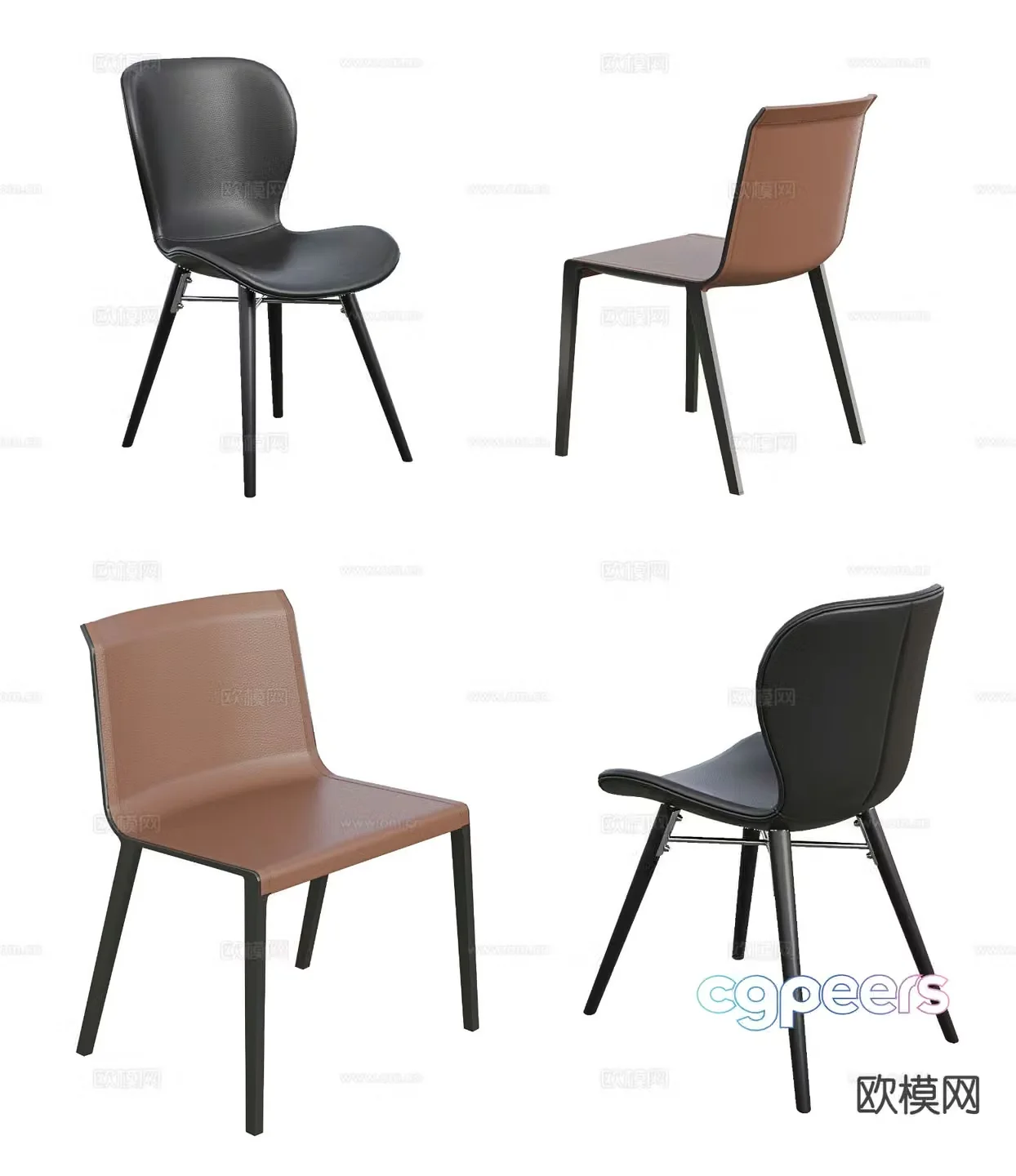 Modern chair dining chair 3d model