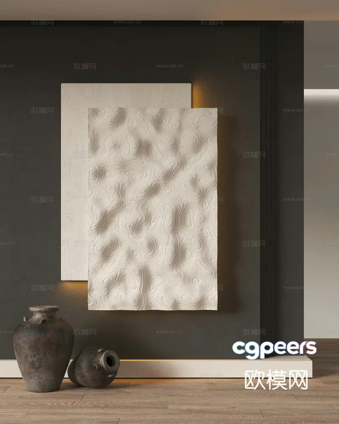 Modern abstract decorative hanging painting 3d model