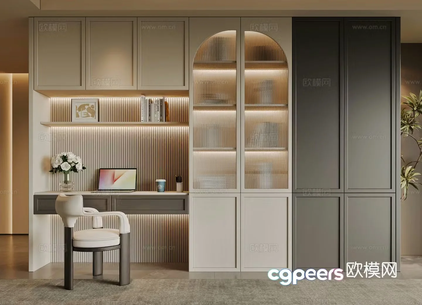 Modern study 3d model