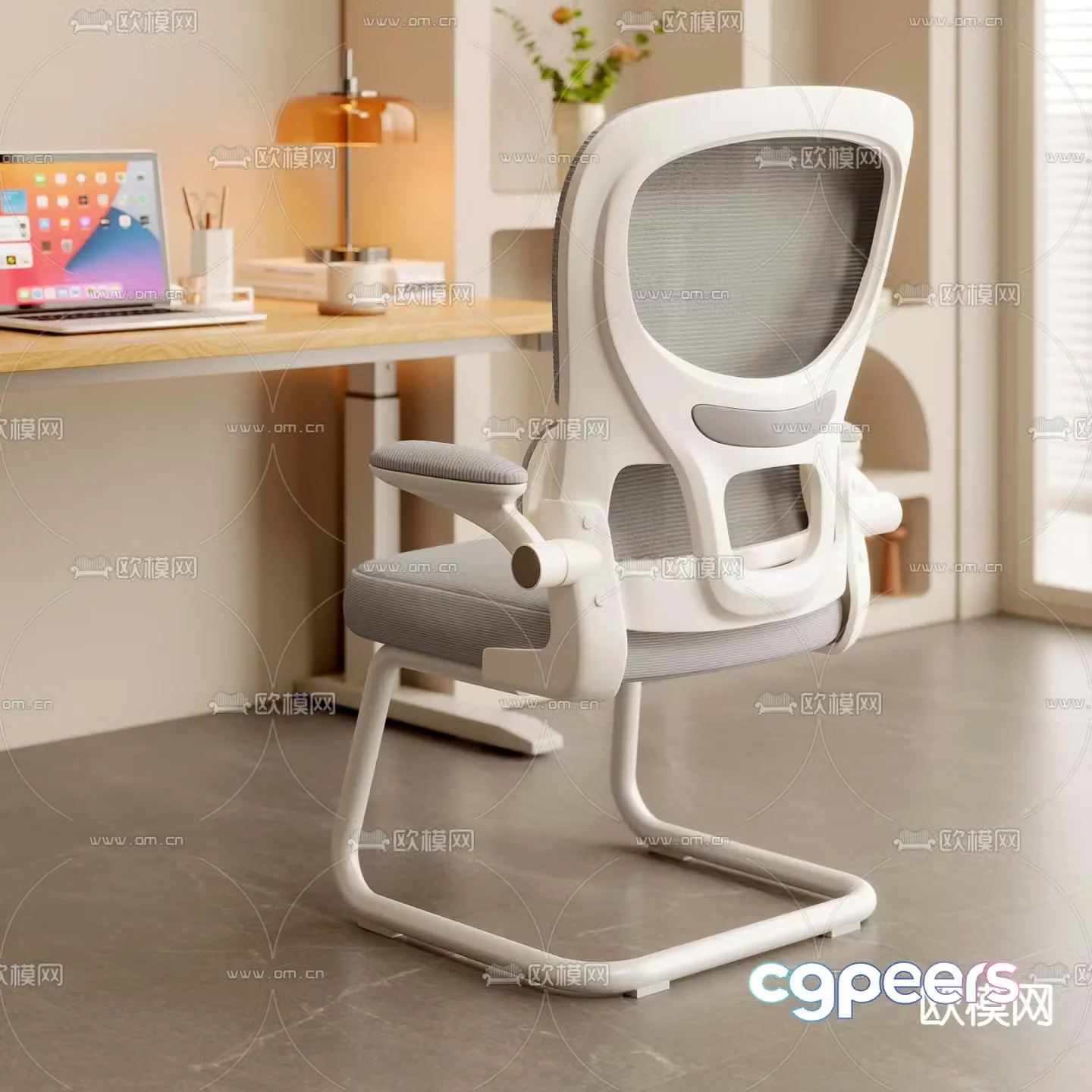 Desk chair computer chair study chair bow chair 3d model