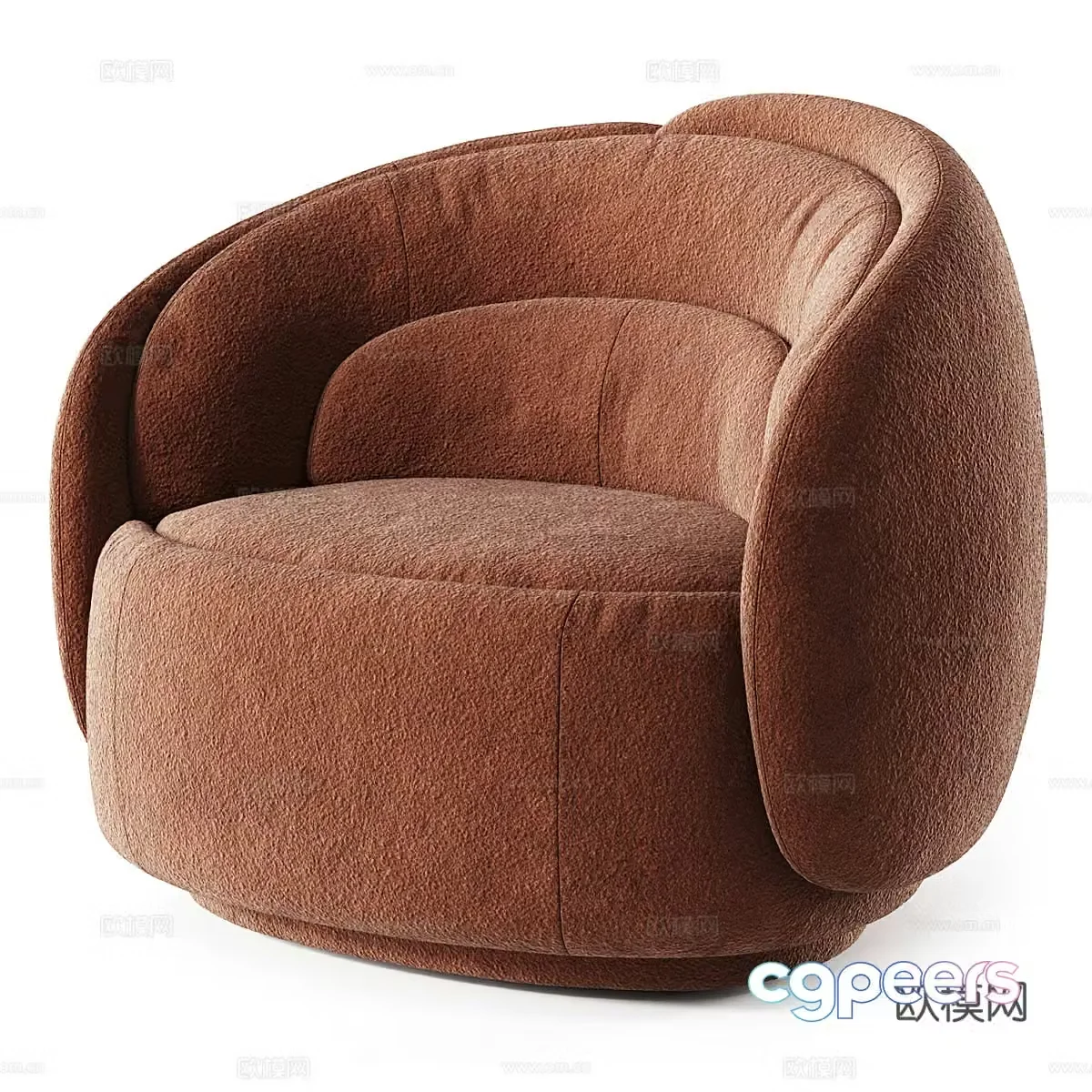 Fabric single sofa Fabric lazy sofa Fabric single chair Fabric casual chair Cushion 3D model